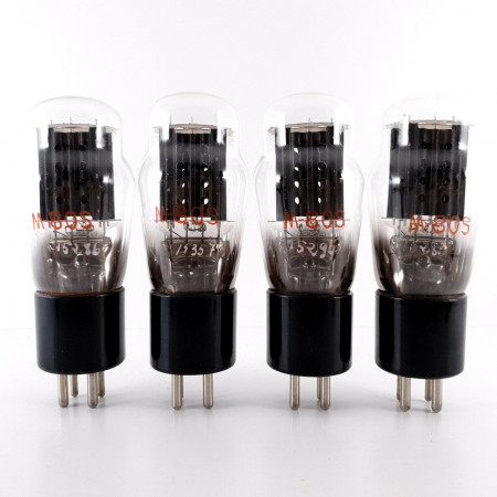 4 X M80S TUBE. 1950s MARCONI PROD. BLACK PLATES. AH  ENA