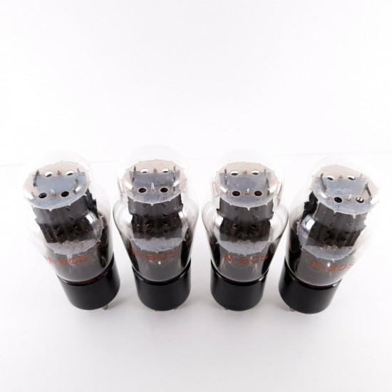 4 X M80S TUBE. 1950s MARCONI PROD. BLACK PLATES. AH  ENA