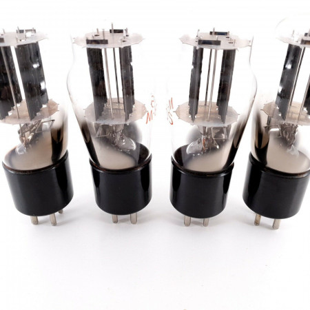 4 X M80S TUBE. 1950s MARCONI PROD. BLACK PLATES. AH  ENA