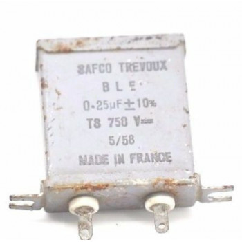 CAPACITOR SAFCO TREVOUX 0,25uF 10% 750V NOS (NEW OLD STOCK) 1PC. CA318U2F120617