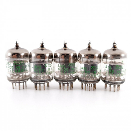 5 X JAN 2C51 SYLVANIA TUBE. 1960s PRODUCTION. NOS/NIB AH  ENA