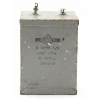 FRENCH ARMY CAPACITOR SIRE 6,5uF 220V 10% NOS 1PC. CA305U2F030717