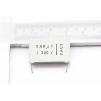 CAPACITOR 0.68uF 250v FACO NOS (New Old Stock)  3PC CA31U99+F100915