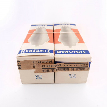 2 X OS41/1250 / 804 TUNGSRAM RADIO TUBE. BLACK PLATES. CERAMIC BASE. AC  ENA