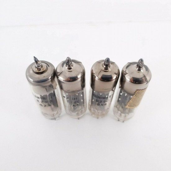 4 X EZ90 / 6X4 TUBE. MINIWATT BRAND. BLACK PLATES. SPAIN. MATCHED QUAD. CO  ENA