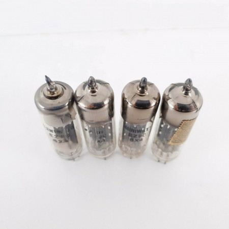 4 X EZ90 / 6X4 TUBE. MINIWATT BRAND. BLACK PLATES. SPAIN. MATCHED QUAD. CO  ENA