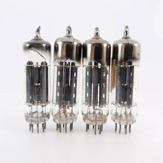 4 X EZ90 / 6X4 TUBE. MINIWATT BRAND. BLACK PLATES. SPAIN. MATCHED QUAD. CO  ENA