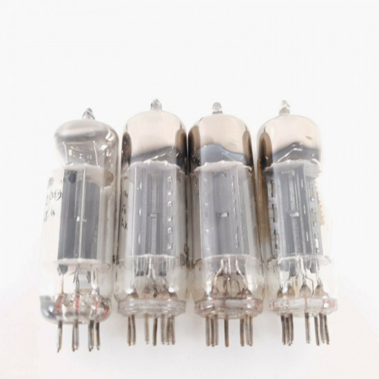 4 X EZ90 / 6X4 TUBE. MINIWATT BRAND. BLACK PLATES. SPAIN. MATCHED QUAD. CO  ENA