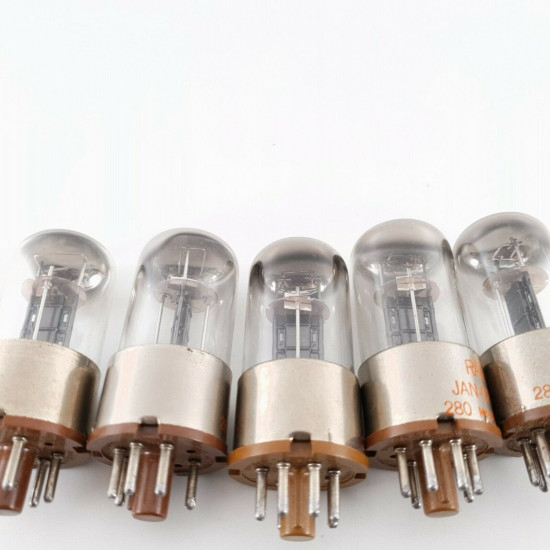 5 X JAN CRP 6J5WGT RAYTHEON TUBE. BLACK PLATES 1950s. MATCHED TRIO+ PAIR CB  ENA