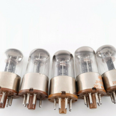 5 X JAN CRP 6J5WGT RAYTHEON TUBE. BLACK PLATES 1950s. MATCHED TRIO+ PAIR CB  ENA