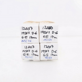 4 X 12AX7 TUBE. GE BRAND. 17MM. D-G. MATCHED QUAD. CO  ENA