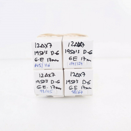 4 X 12AX7 TUBE. GE BRAND. 17MM. D-G. MATCHED QUAD. CO  ENA