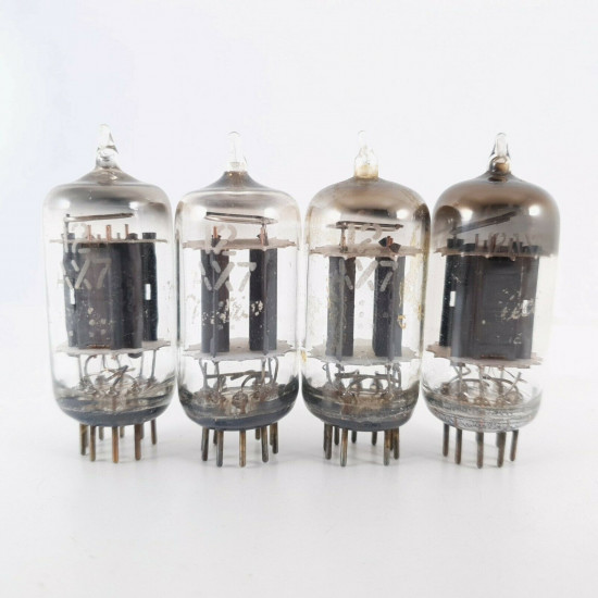 4 X 12AX7 TUBE. GE BRAND. 17MM. D-G. MATCHED QUAD. CO  ENA
