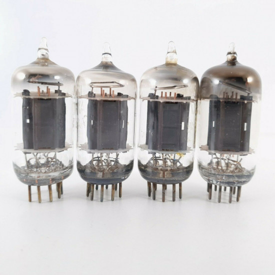 4 X 12AX7 TUBE. GE BRAND. 17MM. D-G. MATCHED QUAD. CO  ENA