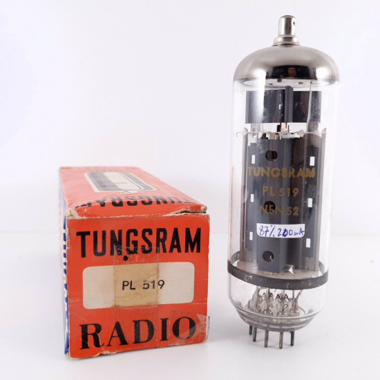 1 X PL519 TUNGSRAM RADIO TUBE. 1960s PHILIPS PROD. 87% SLIGHTLY USED. AD  ENA