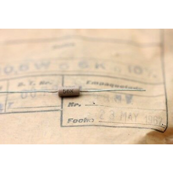 VINTAGE PIHER RESISTOR. 1/2W 56K 10% *1 PC* NOS (New Old Stock) 1960´S