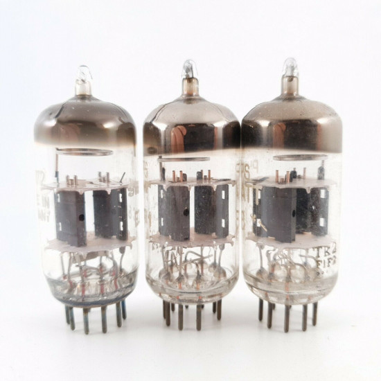 3 X ECC81 / 12AT7 LA RADIOTECHNIQUE TUBE. COPPER RODS. USED. CU  ENA
