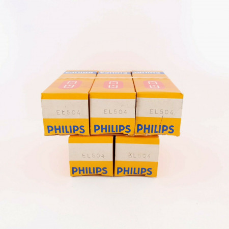 5 X EL504 TUBE. PHILIPS BRAND. VERTICAL HALO GETTER. CO  ENA