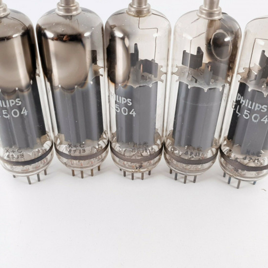 5 X EL504 TUBE. PHILIPS BRAND. VERTICAL HALO GETTER. CO  ENA