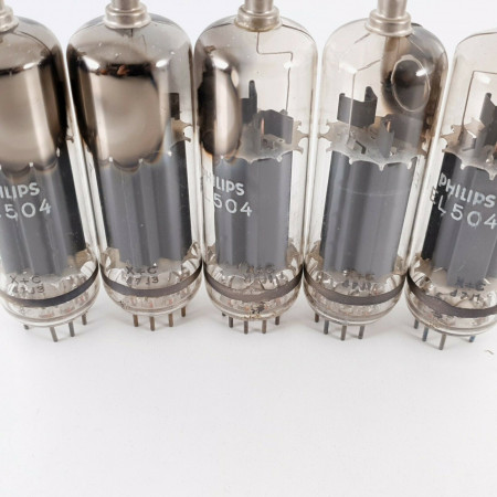 5 X EL504 TUBE. PHILIPS BRAND. VERTICAL HALO GETTER. CO  ENA