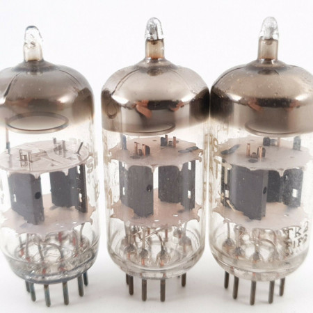 3 X ECC81 / 12AT7 LA RADIOTECHNIQUE TUBE. COPPER RODS. USED. CU  ENA
