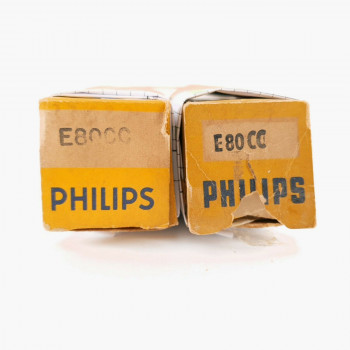 2X E80CC PHILIPS-MINIWATT. GOLDPIN. PINCHED WAIST. U-FOIL. MATCHED PAIR. CK  ENA
