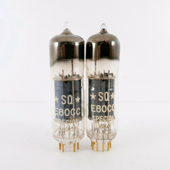 2X E80CC PHILIPS-MINIWATT. GOLDPIN. PINCHED WAIST. U-FOIL. MATCHED PAIR. CK  ENA