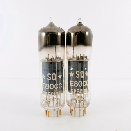 2X E80CC PHILIPS-MINIWATT. GOLDPIN. PINCHED WAIST. U-FOIL. MATCHED PAIR. CK  ENA