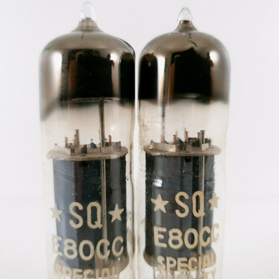 2X E80CC PHILIPS-MINIWATT. GOLDPIN. PINCHED WAIST. U-FOIL. MATCHED PAIR. CK  ENA