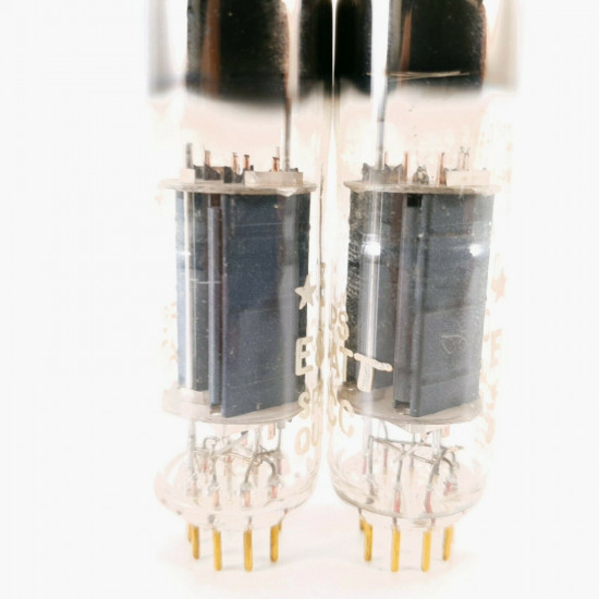 2X E80CC PHILIPS-MINIWATT. GOLDPIN. PINCHED WAIST. U-FOIL. MATCHED PAIR. CK  ENA