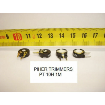 2 x POTENCIOMETROS - TRIMMERS. PIHER PCB PT10H 1 MOhm (10mm. diametro. Lineal)