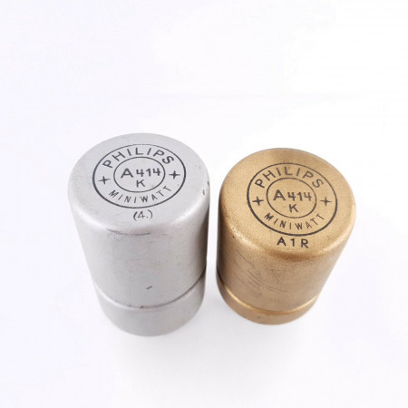 2 X A414K PHILIPS-MINIWATT TUBE. 1940s PROD. NOS. AD  ENA