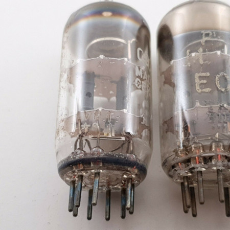 3 X ECC81 / 12AT7 LA RADIOTECHNIQUE TUBE. COPPER RODS. USED. CU  ENA