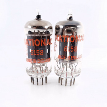 2 X 6158 NATIONAL TUBE. BRITISH PROD. 17MM BLACK PLATES. MATCHED PAIR. AD  ENA 2