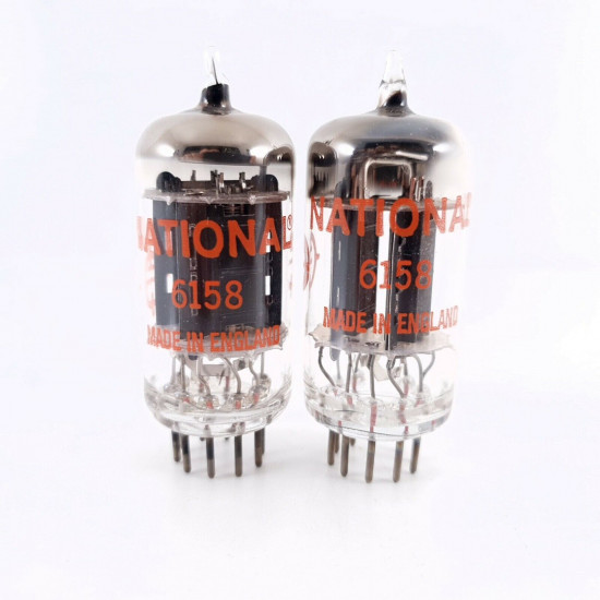 2 X 6158 NATIONAL TUBE. BRITISH PROD. 17MM BLACK PLATES. MATCHED PAIR. AD  ENA