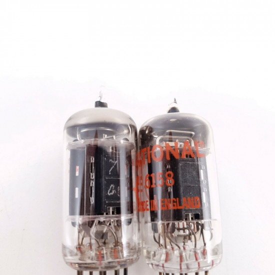 2 X 6158 NATIONAL TUBE. BRITISH PROD. 17MM BLACK PLATES. MATCHED PAIR. AD  ENA