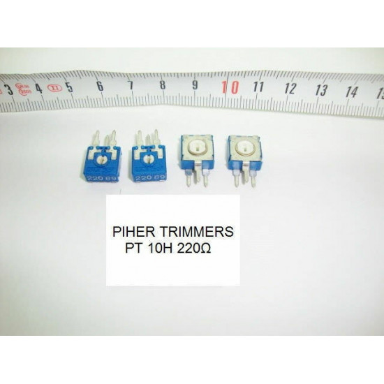 2 x POTENCIOMETROS - TRIMMERS. ACP PCB PT10H 220 Ohm (10mm. diametro. Lineal)