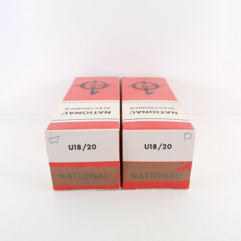 2 X U18/20 TUBE. NATIONAL BRAND. BLACK PLATES. MADE IN ENGLAND.  CE  ENA