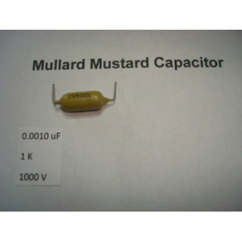 MULLARD MUSTARD CAPACITOR PCB. 0.0010uF 1K 1000V 10% *1 PC* HIFI. + RC3