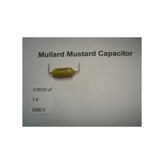 MULLARD MUSTARD CAPACITOR PCB. 0.0010uF 1K 1000V 10% *1 PC* HIFI. + RC3