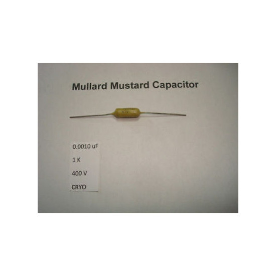 MULLARD MUSTARD CAPACITOR. 0.0010uF 1K 400V 10% *1PC* HIFI. CRYOTREATED. + RC2