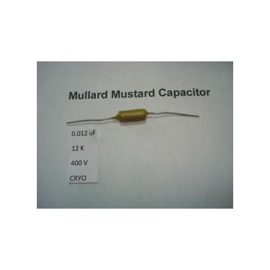MULLARD MUSTARD CAPACITOR. 0.012uF 12K 400V 10% *1PC* HIFI. CRYOTREATED. RC2