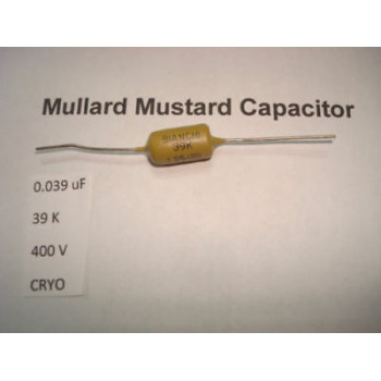 MULLARD MUSTARD CAPACITOR. 0.039uF 39K 400V 10% *1PC* HIFI. CRYOTREATED. RC2