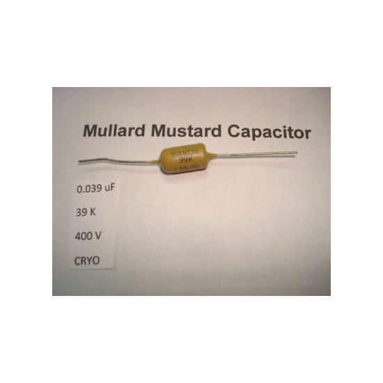 MULLARD MUSTARD CAPACITOR. 0.039uF 39K 400V 10% *1PC* HIFI. CRYOTREATED. RC2