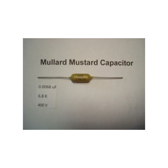 MULLARD MUSTARD CAPACITOR. 0.0068uF 6.8K 6K8 400V 10% *1PC* HIFI. RC1