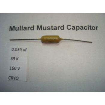MULLARD MUSTARD CAPACITOR. 0.039uF 39K 160V 10% *1PC* HIFI. CRYOTREATED. + RC2