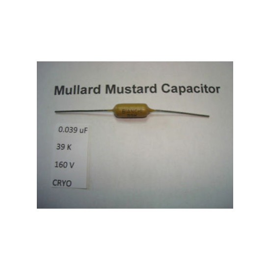 MULLARD MUSTARD CAPACITOR. 0.039uF 39K 160V 10% *1PC* HIFI. CRYOTREATED. + RC2