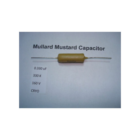 MULLARD MUSTARD CAPACITOR. 0.330uF 330K 160V 10% *1PC* HIFI. CRYOTREATED. + RC2