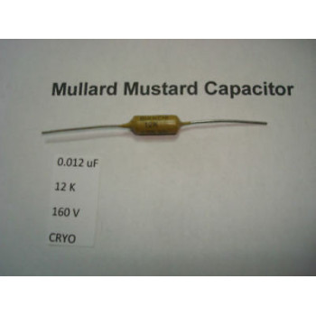 MULLARD MUSTARD CAPACITOR. 0.012uF 12K 160V 10% *1PC* HIFI. CRYOTREATED. + RC2