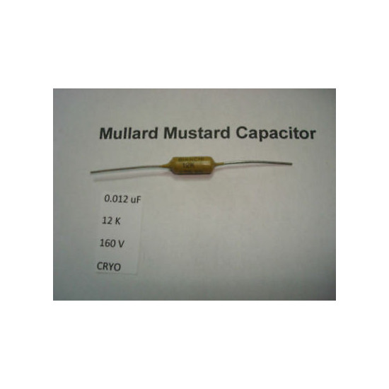 MULLARD MUSTARD CAPACITOR. 0.012uF 12K 160V 10% *1PC* HIFI. CRYOTREATED. + RC2